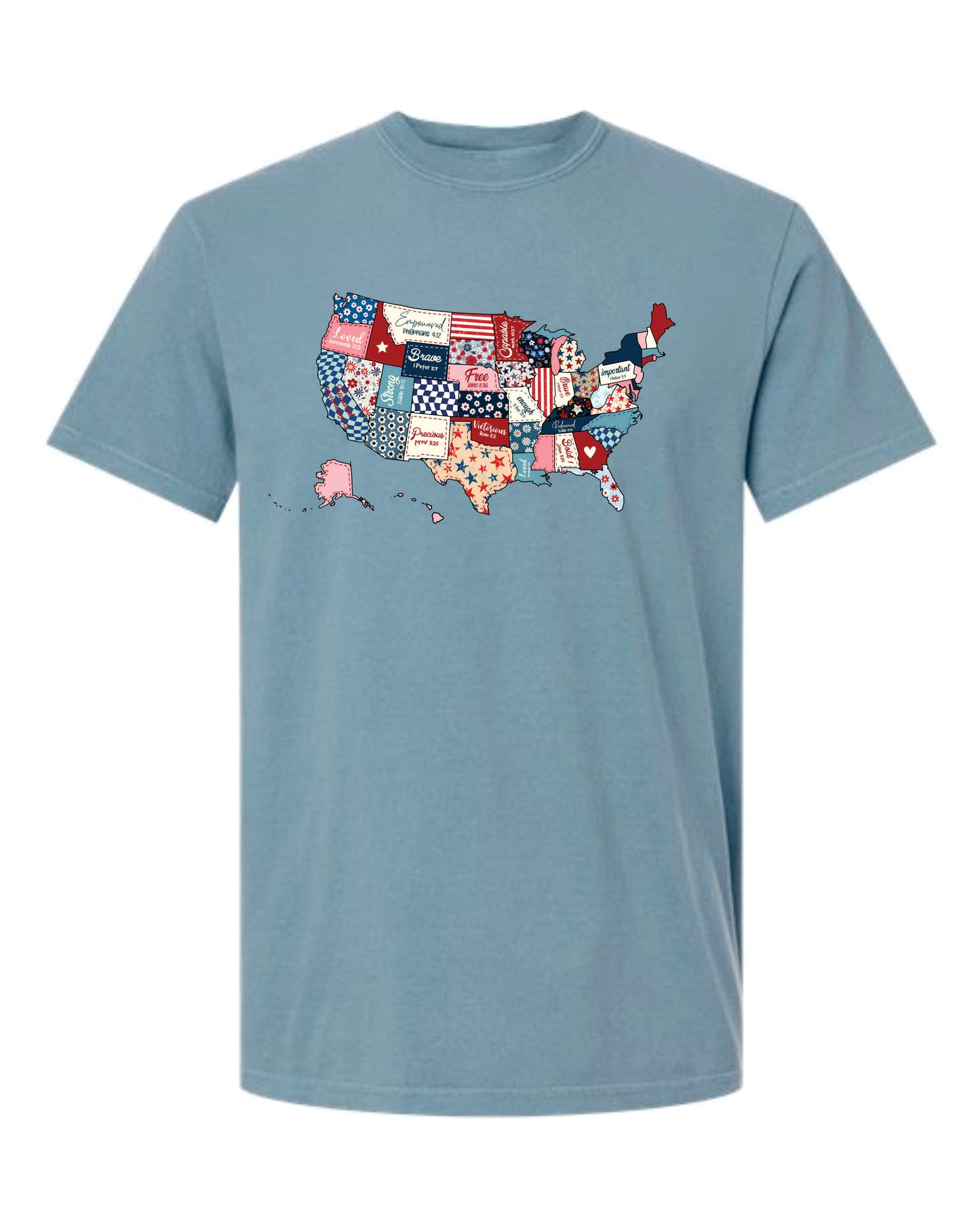 USA Quilted Map Tee