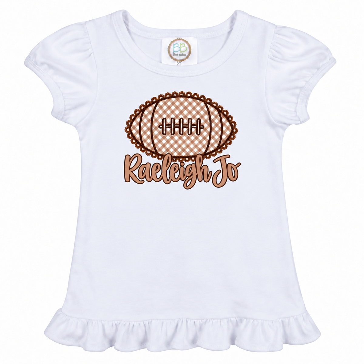 Girls Custom Football Tee