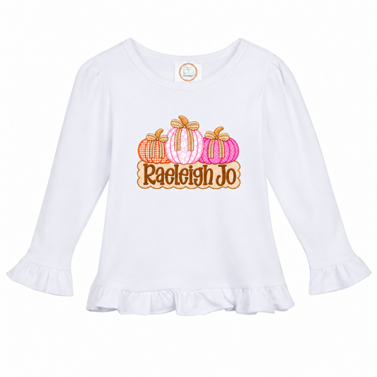 Girls Custom Pumpkin Tee