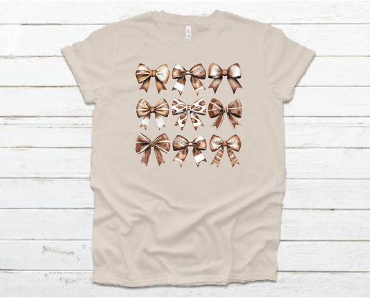 Football Bow Tee or Sweatshirt