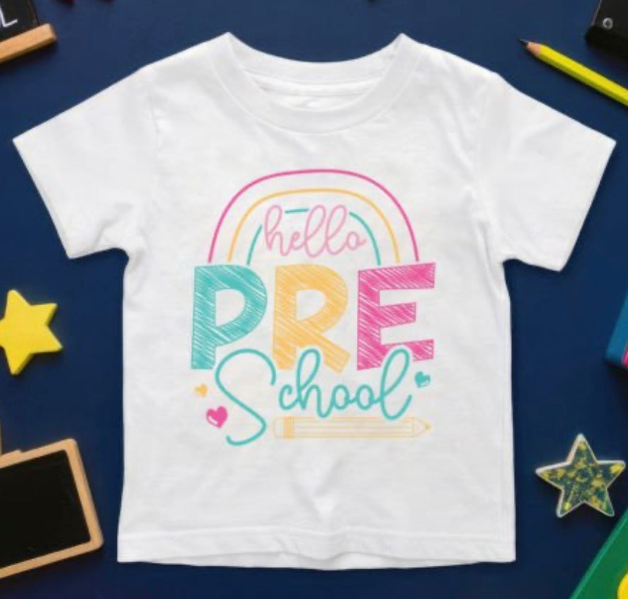 Back to School Hello Preschool Tee