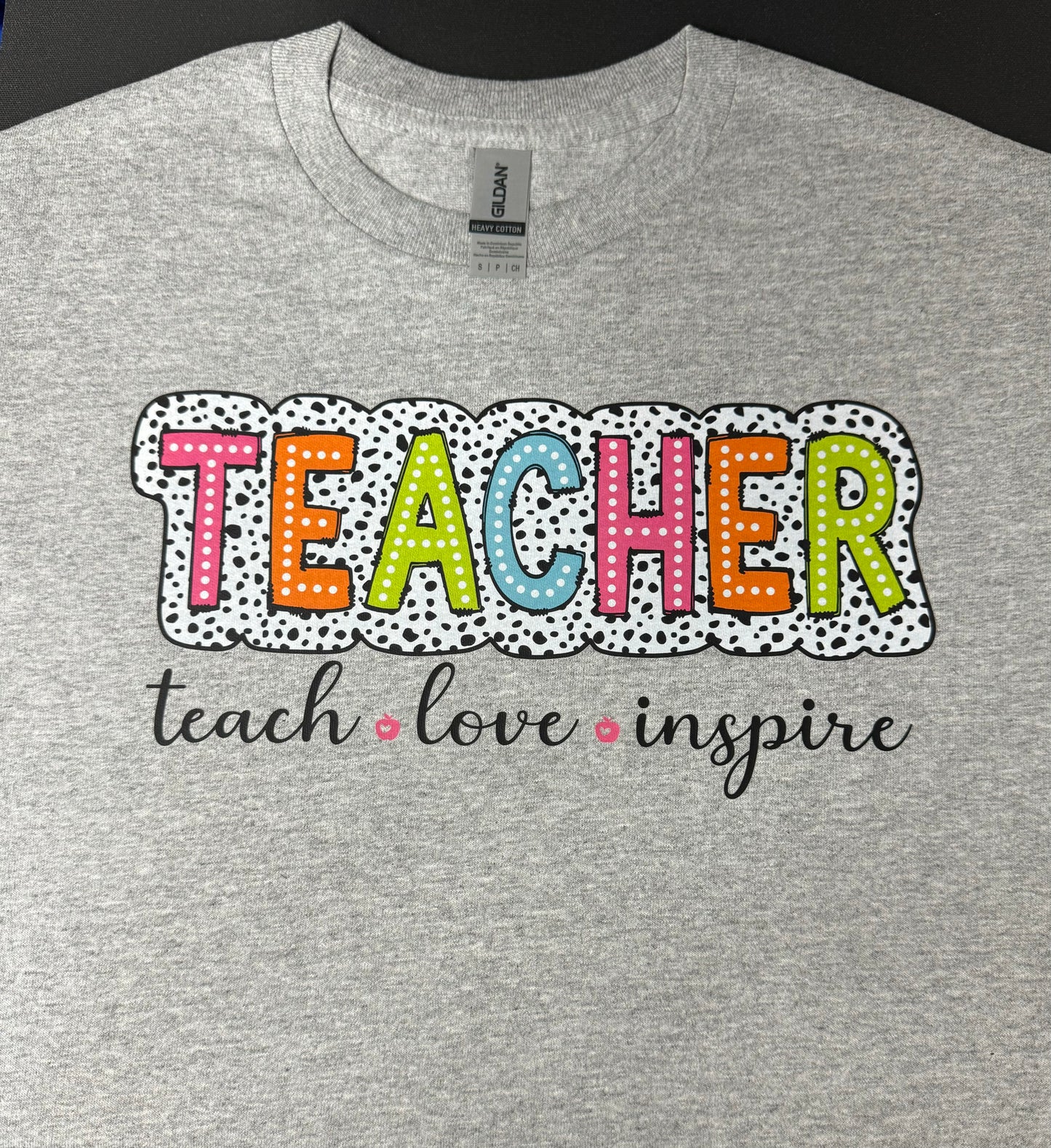 Back to School Teacher Tee Teach Love Inspire