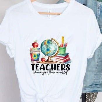 Back to School Teacher Tee Change the World