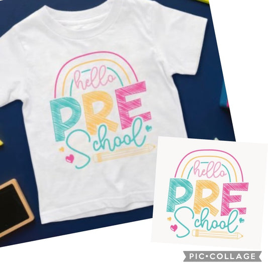 Back to School Hello Preschool Tee